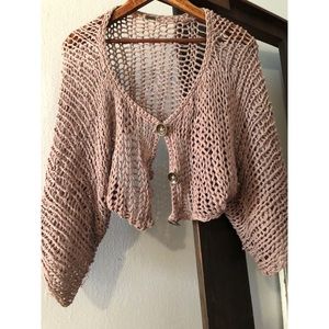 Free People Loose Knit Crop Cardigan